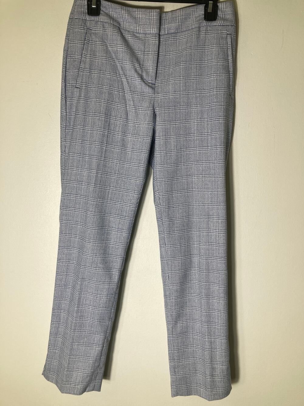 Talbots Light Blue (Navy and White) Flat Front Straight Leg Ankle Pants Sz 2